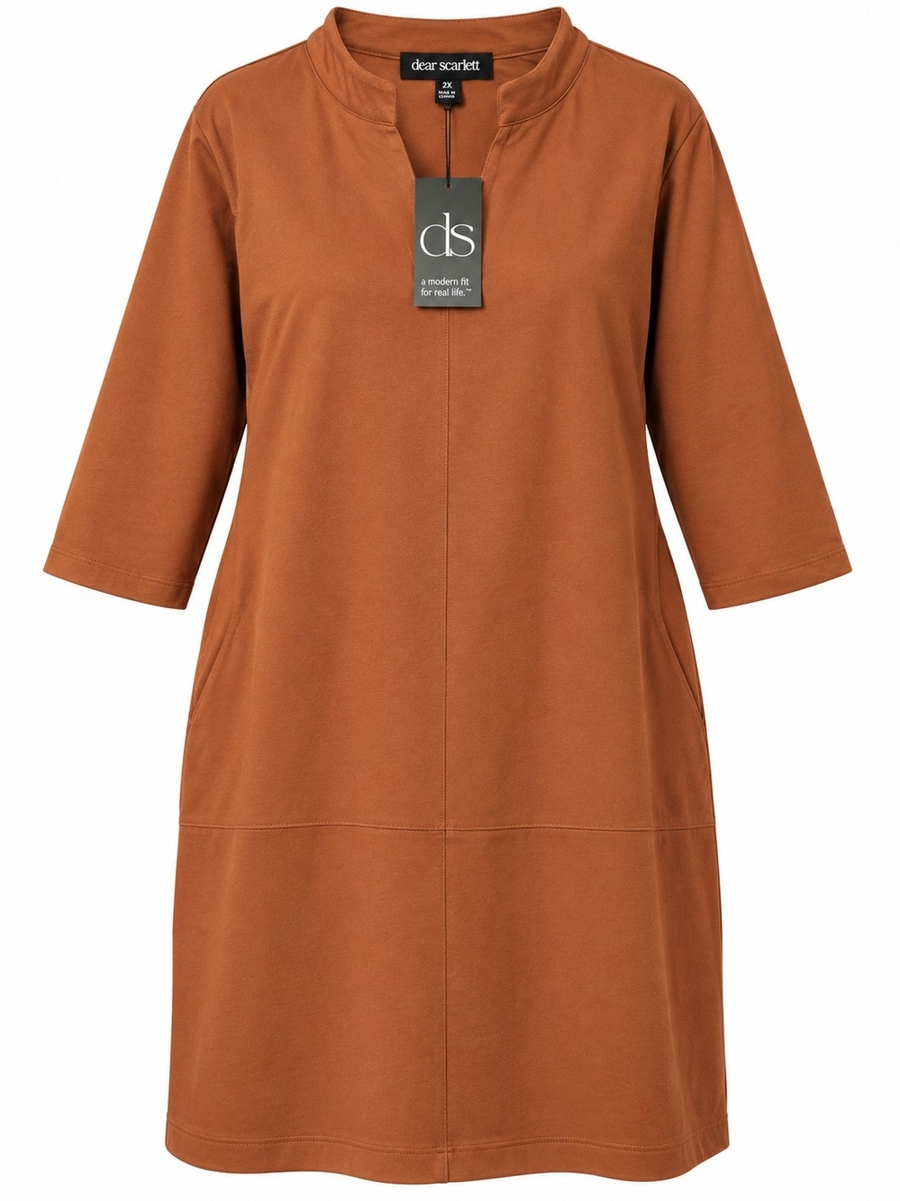 Dear Scarlett NWT Rust Brown Knee-Length Dress – Size 2X - Picture 3 of 6